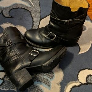 Frye moto boots. EUC